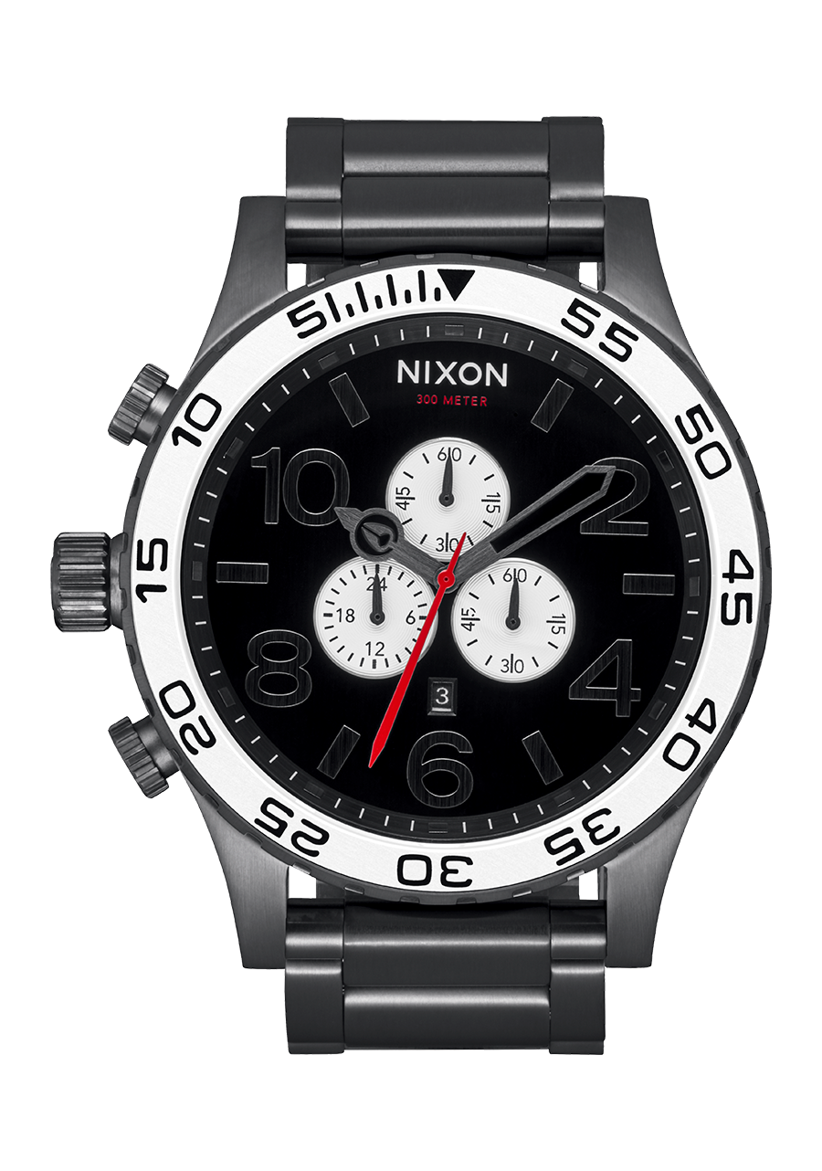 
NIXDEV01 51-30 Chrono Analog Watch - Black / White / Gunmetal - View 1
