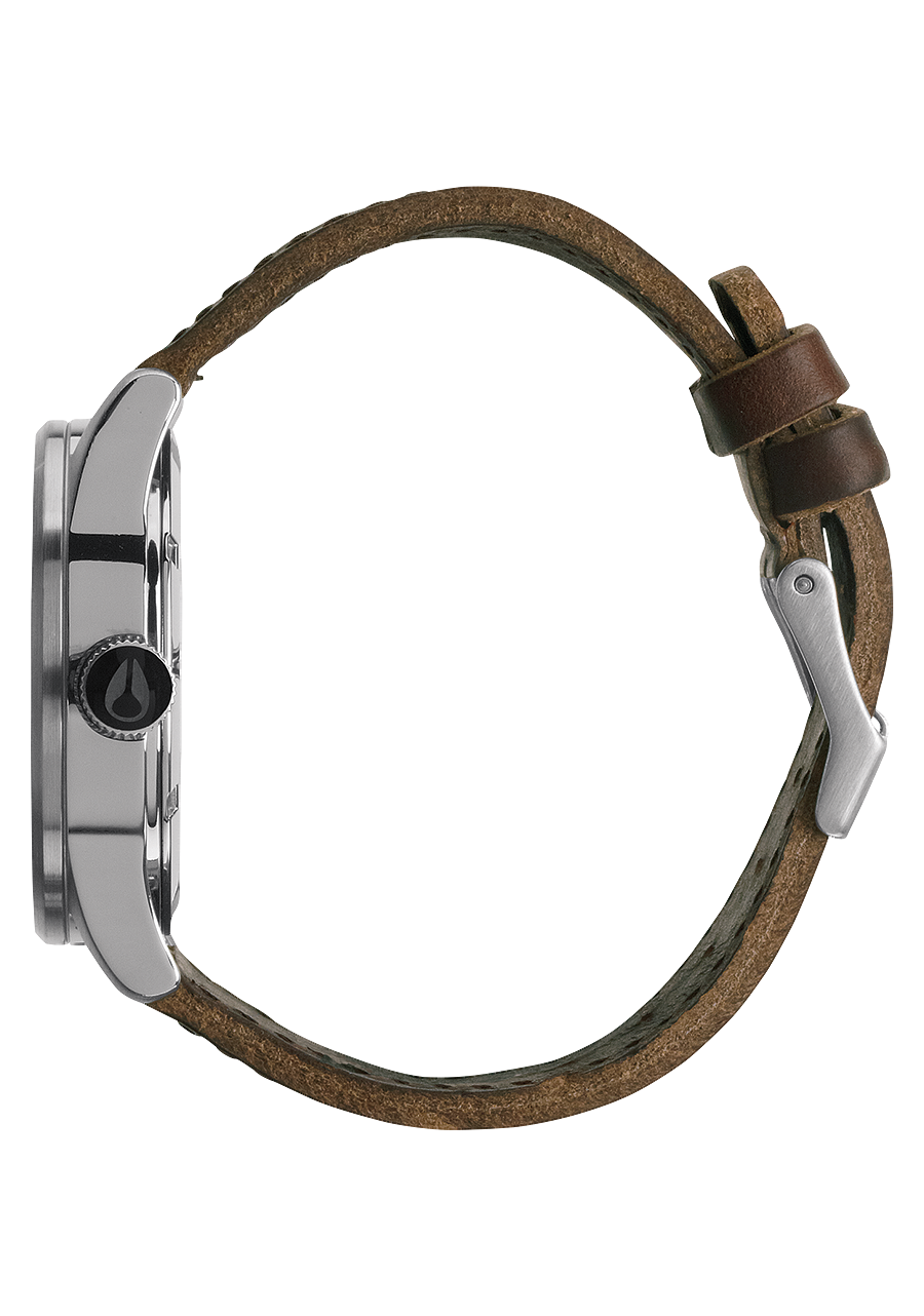 
NIXDEV01 Sentry Leather Analog Watch - Silver / Brown - View 2