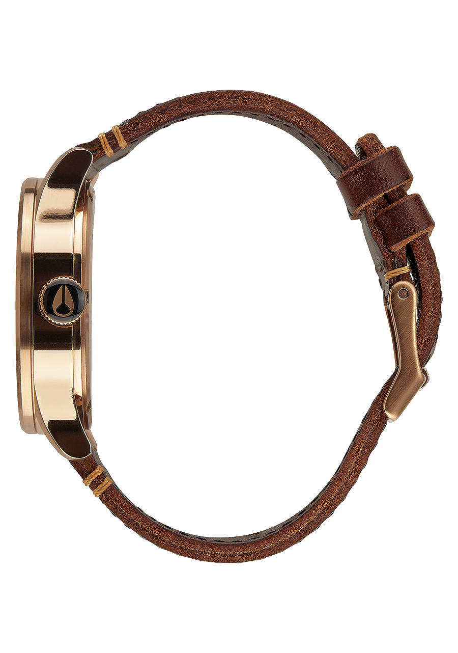 
NIXDEV01 Sentry Leather Analog Watch - Rose Gold / Gunmetal / Brown - View 2