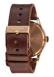 
NIXDEV01 Sentry Leather Analog Watch - Rose Gold / Gunmetal / Brown - View 3