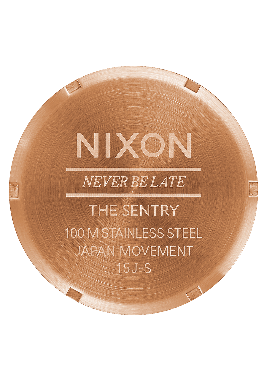 
NIXDEV01 Sentry Leather Analog Watch - Rose Gold / Gunmetal / Brown - View 4