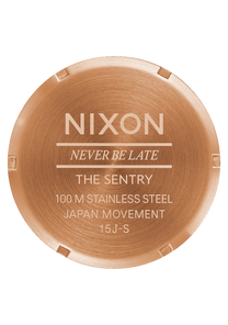 
NIXDEV01 Sentry Leather Analog Watch - Rose Gold / Gunmetal / Brown - View 4