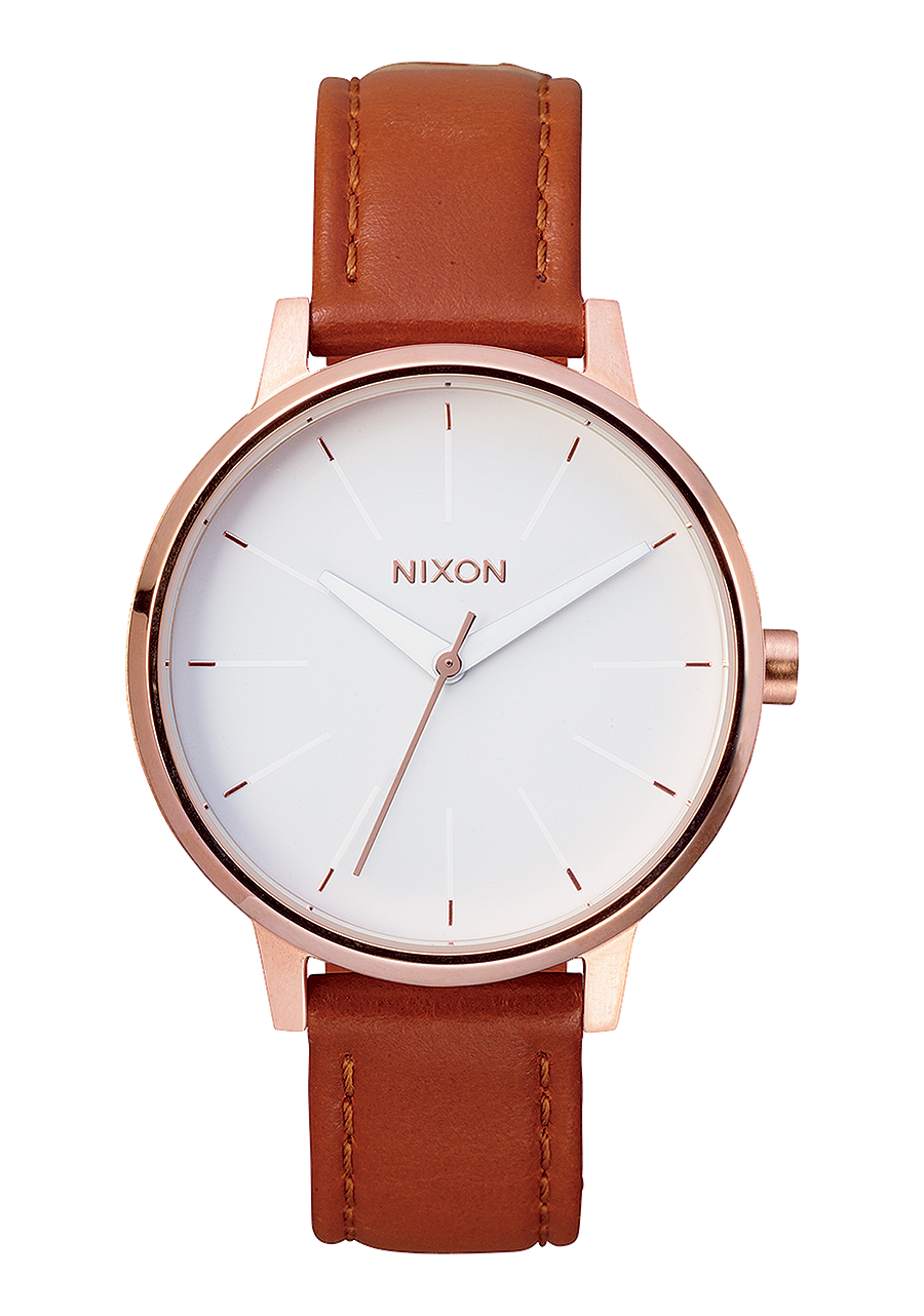 
NIXDEV01 Kensington Leather Analog Watch - Rose Gold / White - View 1