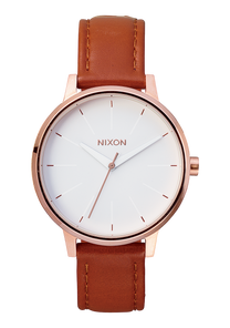 
NIXDEV01 Kensington Leather Analog Watch - Rose Gold / White - View 1