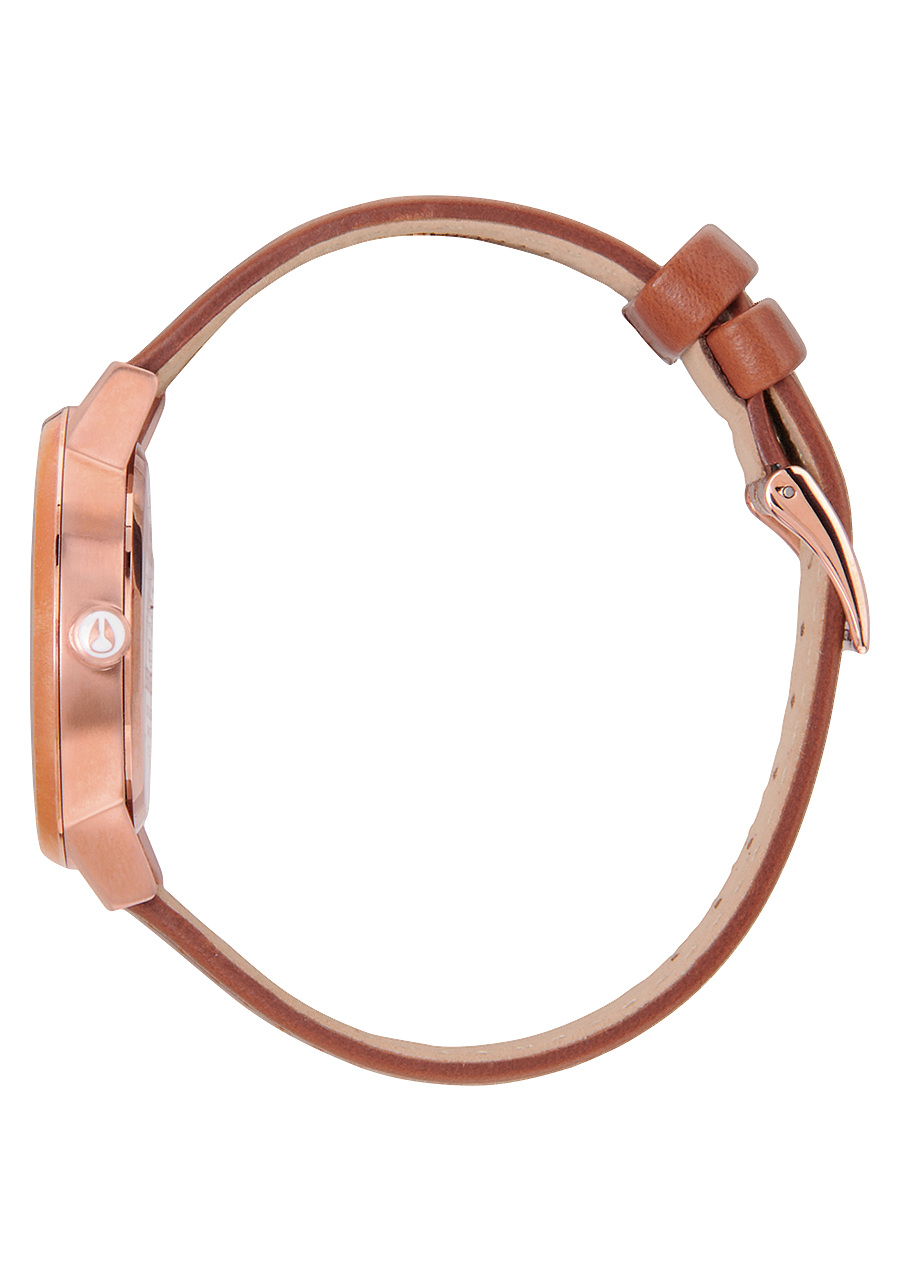 
NIXDEV01 Kensington Leather Analog Watch - Rose Gold / White - View 2