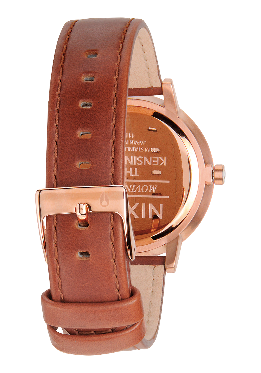 
NIXDEV01 Kensington Leather Analog Watch - Rose Gold / White - View 3