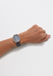 
NIXDEV01 Kensington Leather Analog Watch - Navy / Rose Gold - View 6