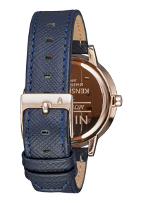 
NIXDEV01 Kensington Leather Analog Watch - Navy / Rose Gold - View 3