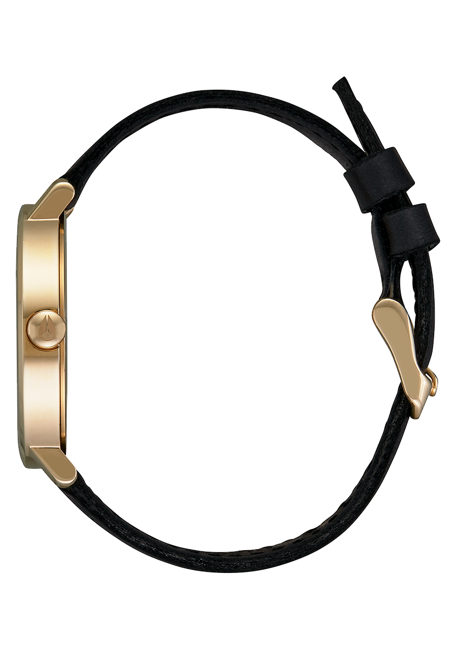 
NIXDEV01 Arrow Leather Analog Watch - Gold / Cream / Black - View 2