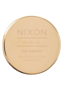 
NIXDEV01 Arrow Leather Analog Watch - Gold / Cream / Black - View 4