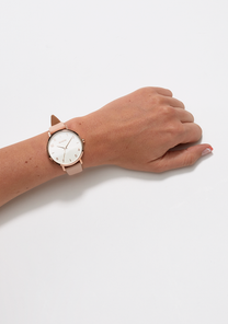 
NIXDEV01 Arrow Leather Analog Watch - Rose Gold / Light Pink - View 6
