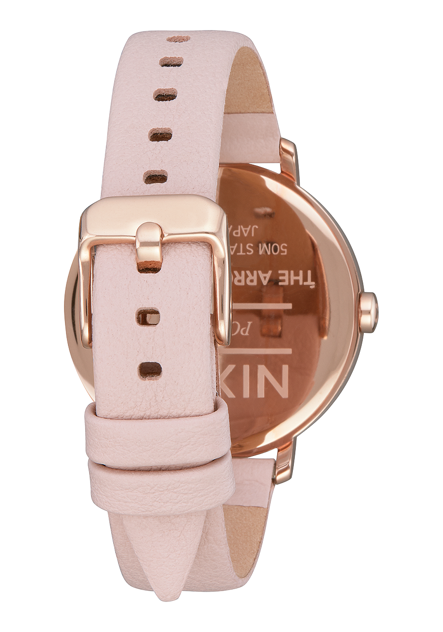 
NIXDEV01 Arrow Leather Analog Watch - Rose Gold / Light Pink - View 3