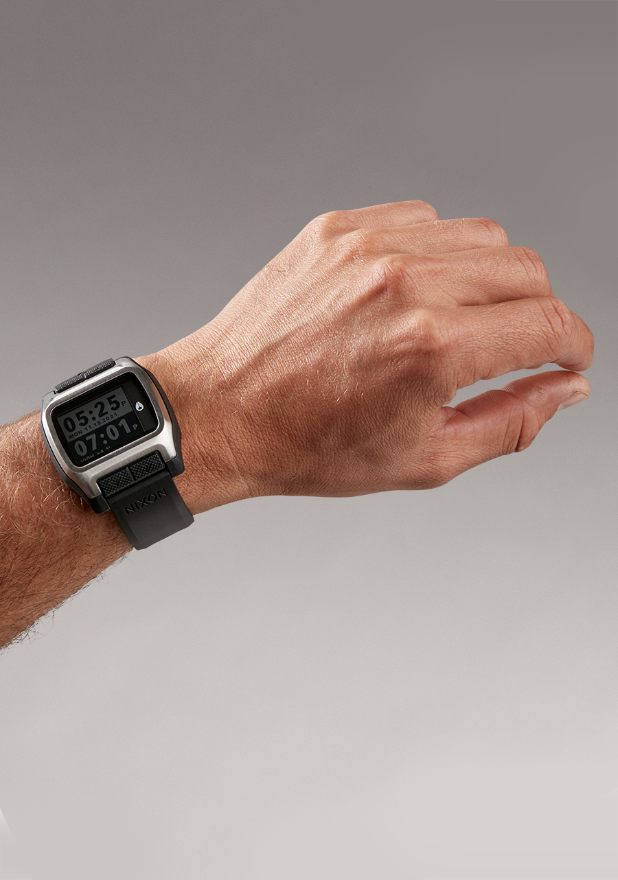 
NIXDEV01 High Tide Digital Watch - Silver / Black - View 8