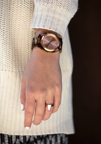 
NIXDEV01 Time Teller Acetate Analog Watch - Rose Gold / Pink Tortoise - View 5