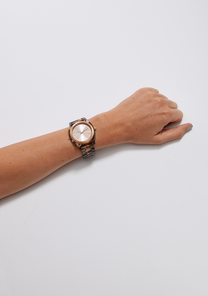 
NIXDEV01 Time Teller Acetate Analog Watch - Rose Gold / Pink Tortoise - View 6
