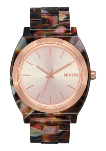 
NIXDEV01 Time Teller Acetate Analog Watch - Rose Gold / Pink Tortoise - View 1