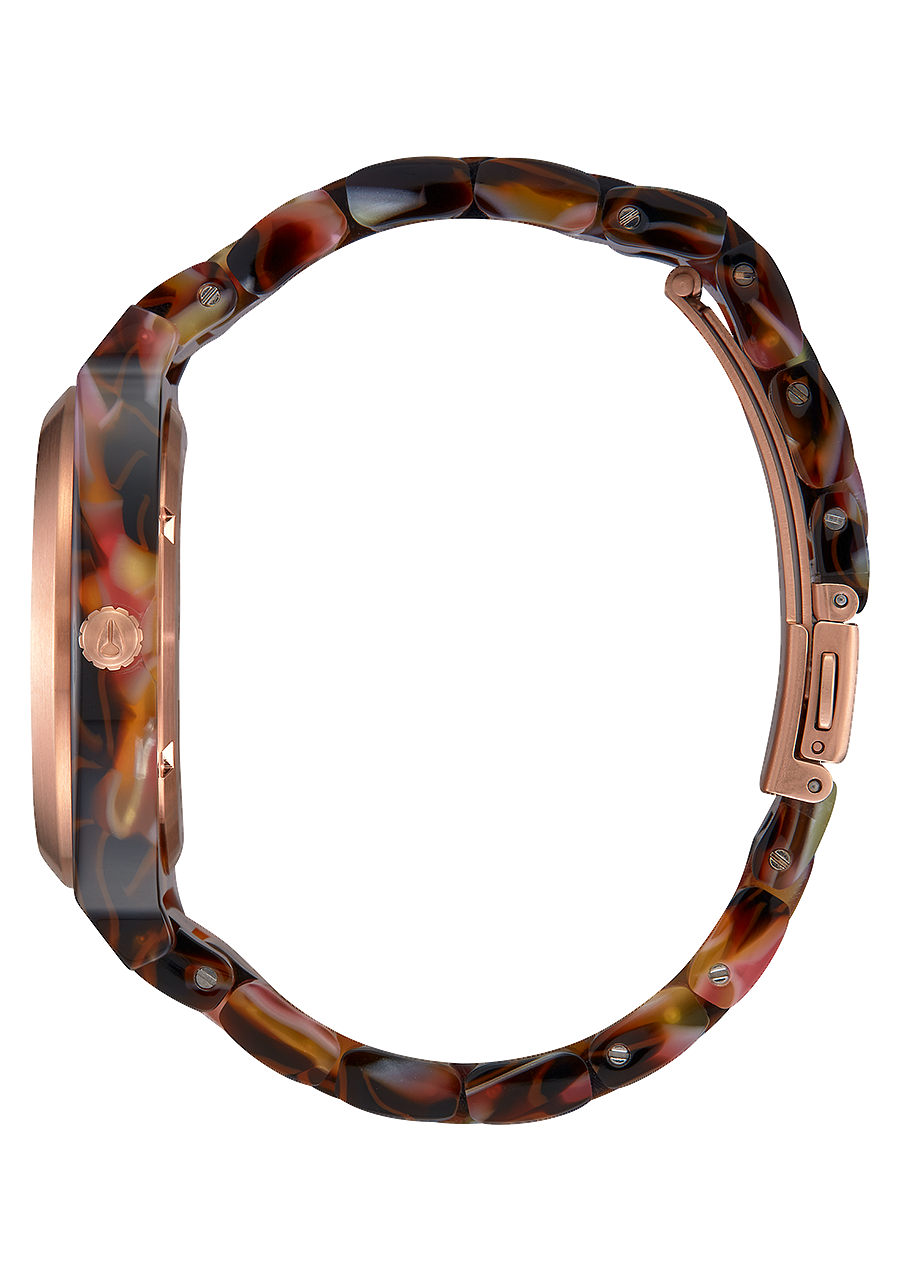 
NIXDEV01 Time Teller Acetate Analog Watch - Rose Gold / Pink Tortoise - View 2