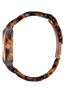 
NIXDEV01 Time Teller Acetate Analog Watch - Rose Gold / Pink Tortoise - View 2