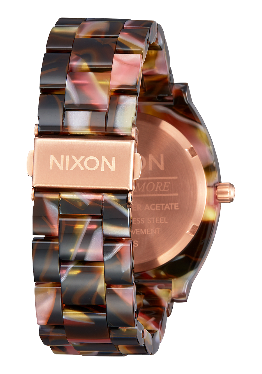 
NIXDEV01 Time Teller Acetate Analog Watch - Rose Gold / Pink Tortoise - View 3