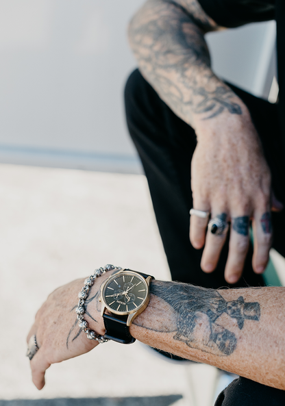 Sentry Chrono Leather - Gold / Black / Black