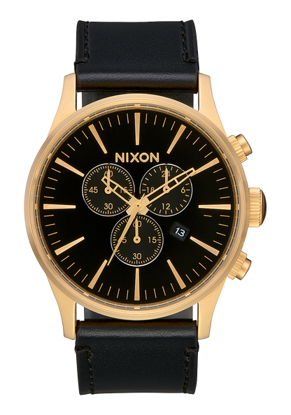 Sentry Chrono Leather - Gold / Black / Black