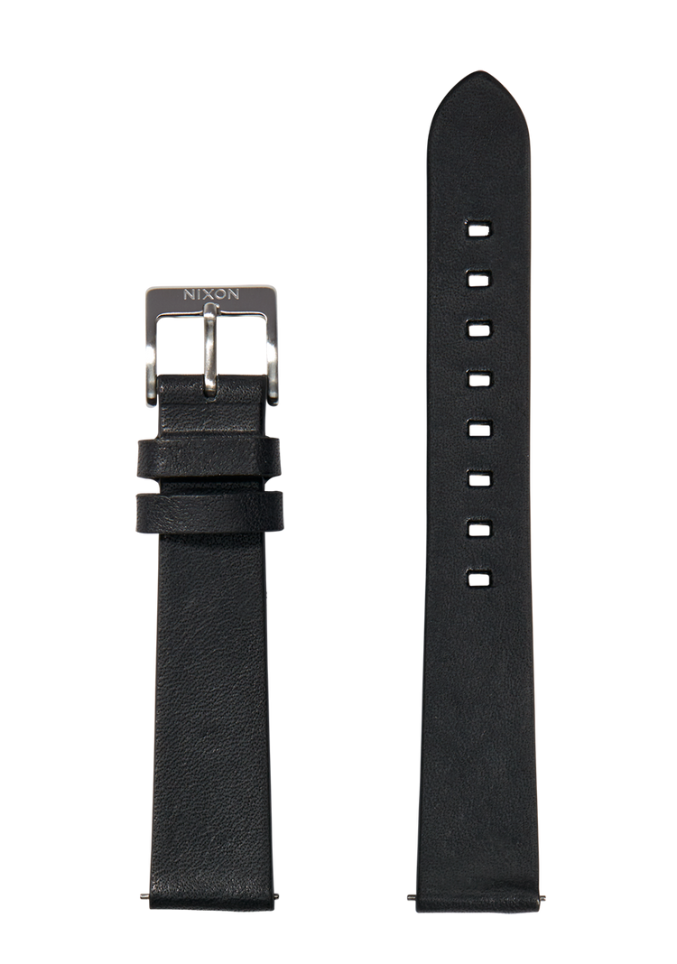 16mm Vegetable Tanned Leather Band - Black