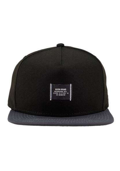 Society Snapback Hat - Black / Charcoal