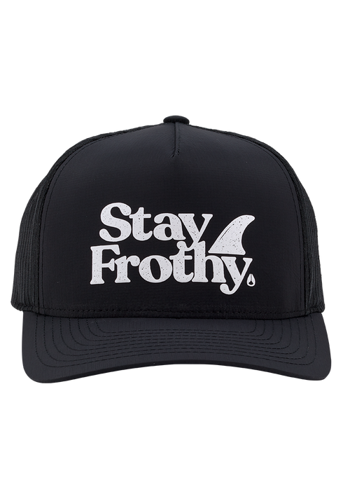 Frothy Snapback Hat - Black / White