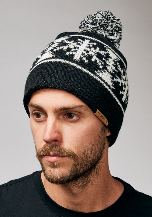 Meister Wool Pom Beanie - Black / White